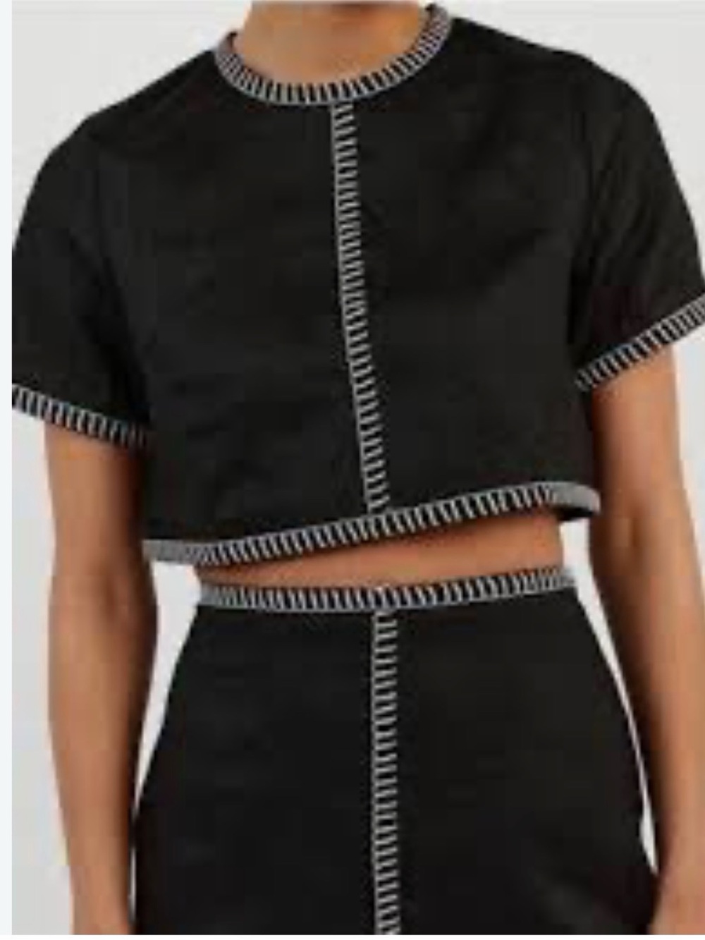DISSH Black Crop Top with Contrast Trim